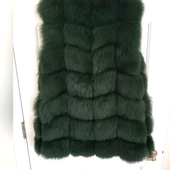 Fox Fur Vest Green - Picture 7 of 13